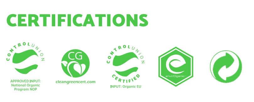 Bio-Grow's organic certificates. 
